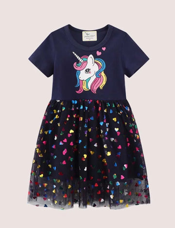 Colorful Sequined Unicorn Tulle Dress - Mini Taylor